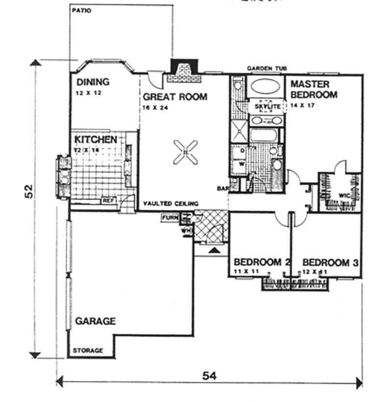 Floor Plan First Story of Contemporary Plan #124-1005