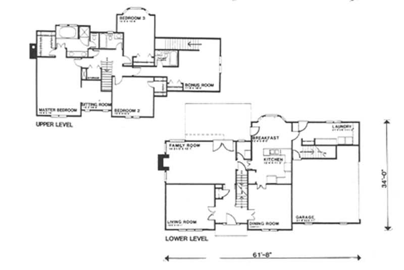 Floor Plan First Story of European Plan #124-1007