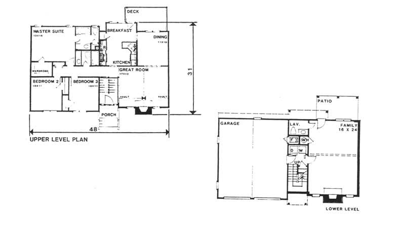 Floor Plan First Story of Country Plan #124-1018