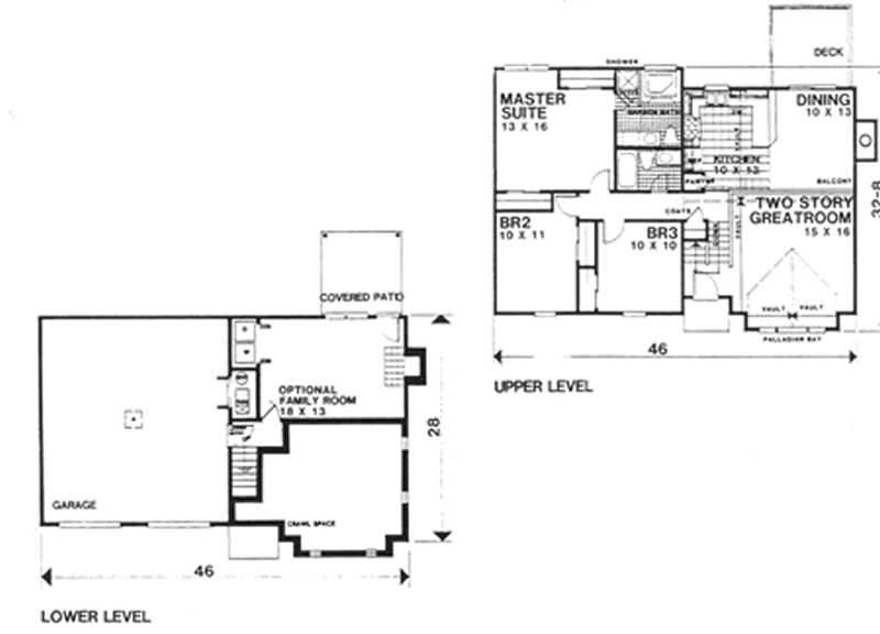 Floor Plan First Story of Multi-Level Plan #124-1019