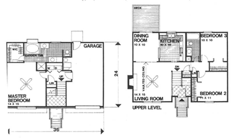 Floor Plan First Story of Multi-Level Plan #124-1021