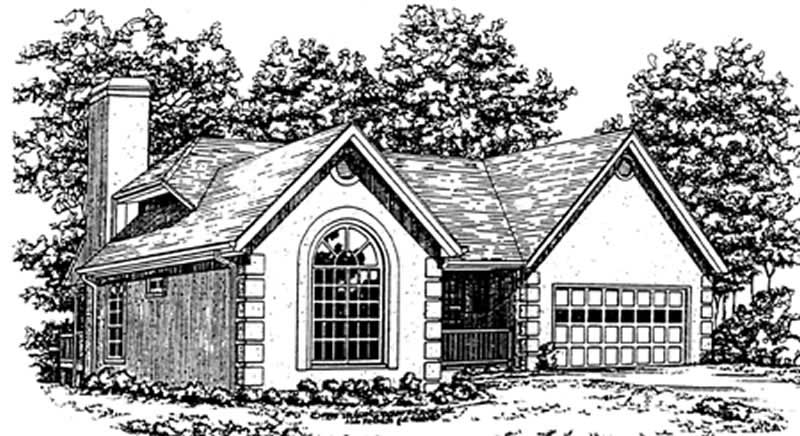 Home Plan Front Elevation of this 3-Bedroom,1860 Sq Ft Plan -124-1027