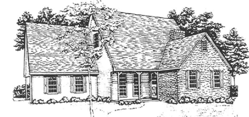 Country home (ThePlanCollection: Plan #124-1034)