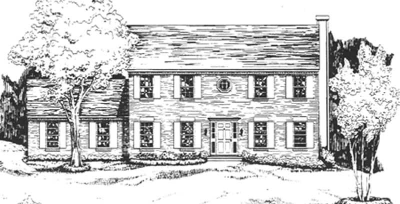 Colonial home (ThePlanCollection: Plan #124-1035)