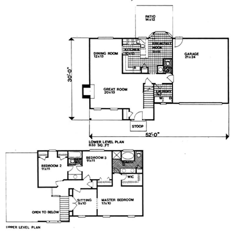 Floor Plan First Story of Colonial Plan #124-1045