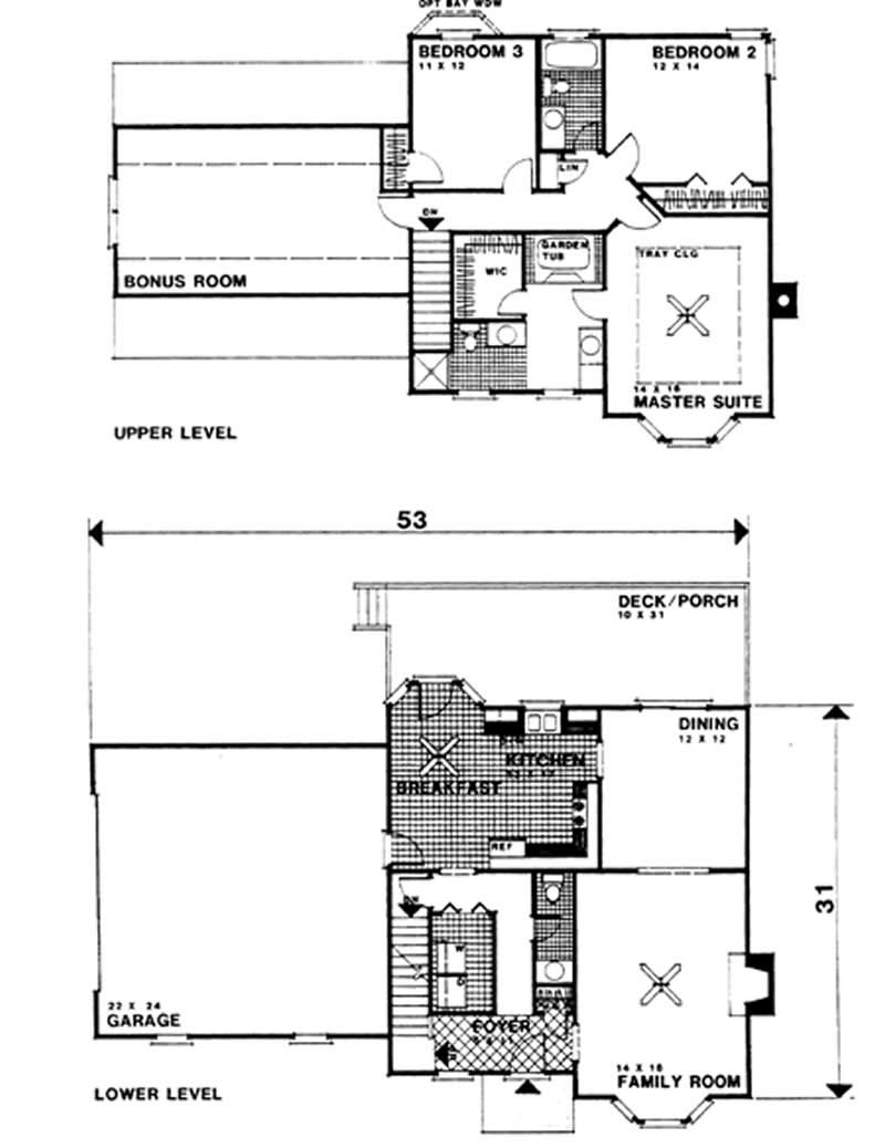 Floor Plan First Story of Colonial Plan #124-1047