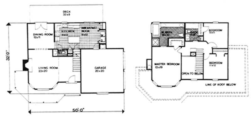 Floor Plan First Story of Colonial Plan #124-1050