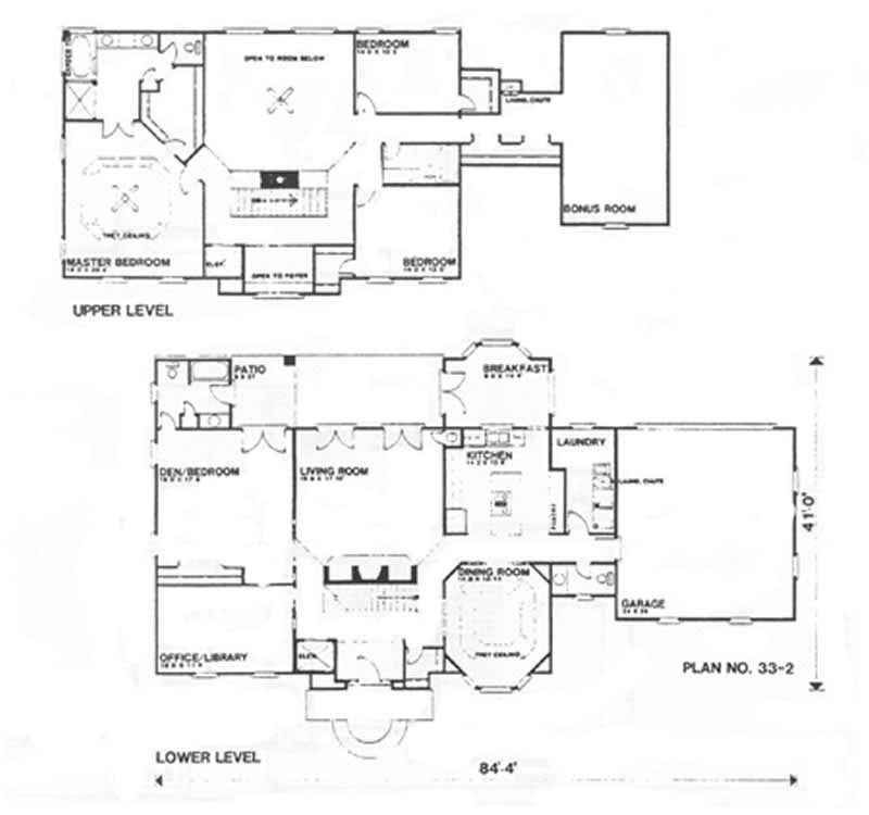 Floor Plan First Story of European Plan #124-1051