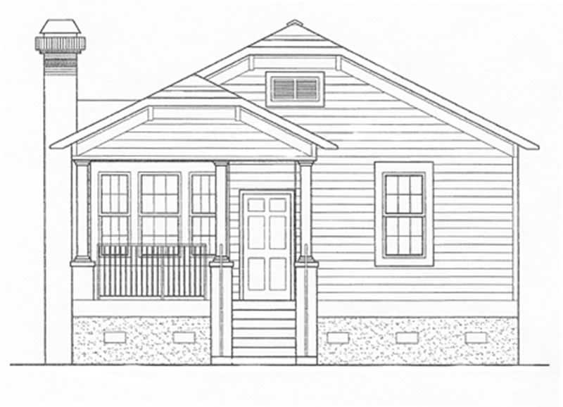 Home Plan Front Elevation of this 3-Bedroom,1428 Sq Ft Plan -124-1054
