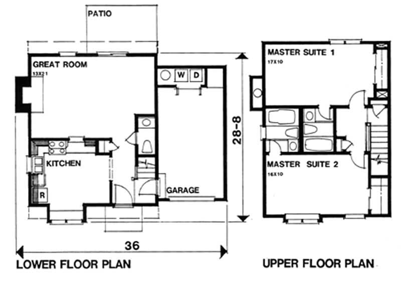 Floor Plan First Story of Country Plan #124-1063