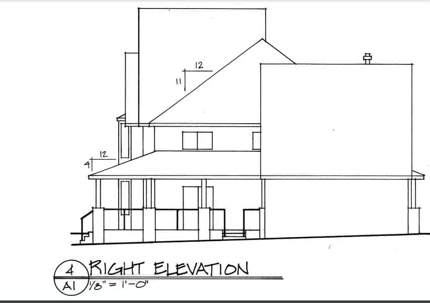 Home Plan Right Elevation of this 4-Bedroom,3294 Sq Ft Plan -124-1066