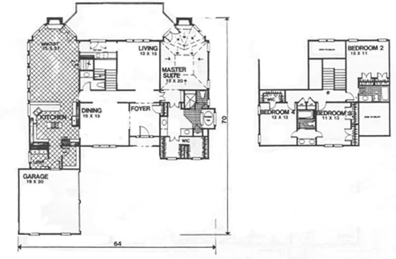 Floor Plan First Story of European Plan #124-1067