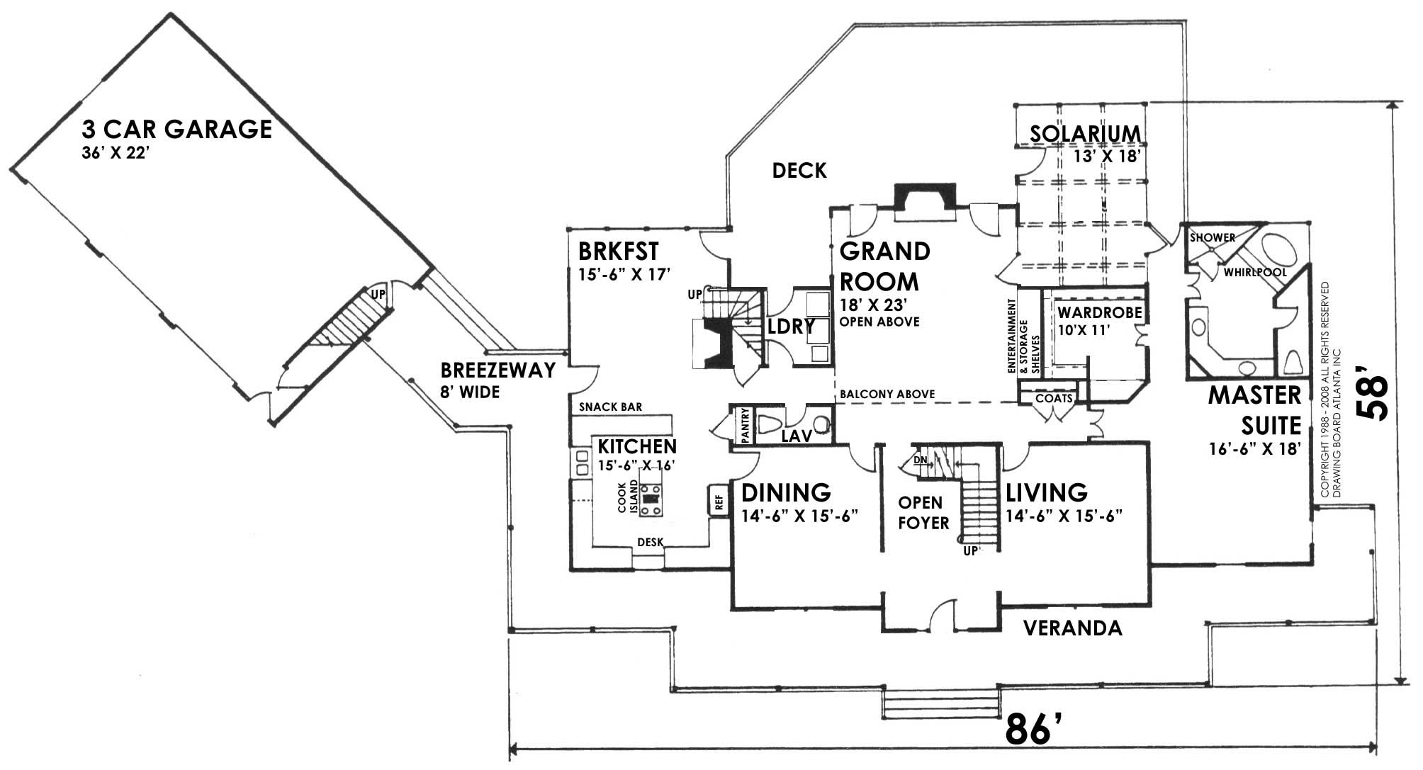 Floor Plan First Story of Farmhouse Plan #124-1069