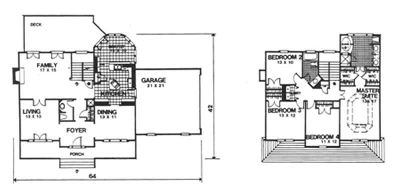 Floor Plan First Story of Country Plan #124-1072