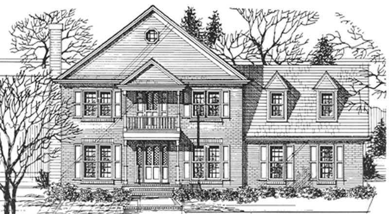 Colonial home (ThePlanCollection: Plan #124-1076)