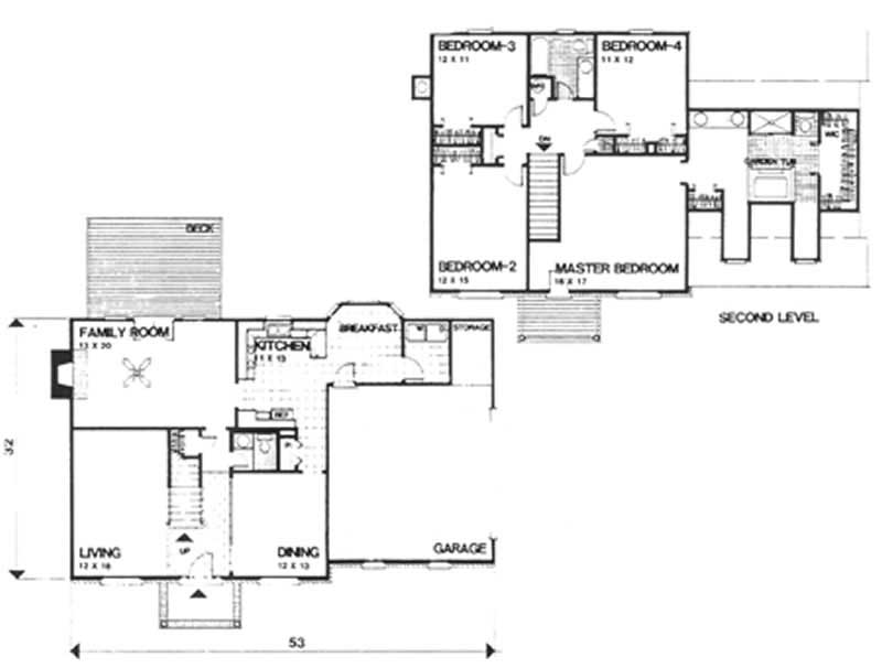 Floor Plan First Story of Colonial Plan #124-1076