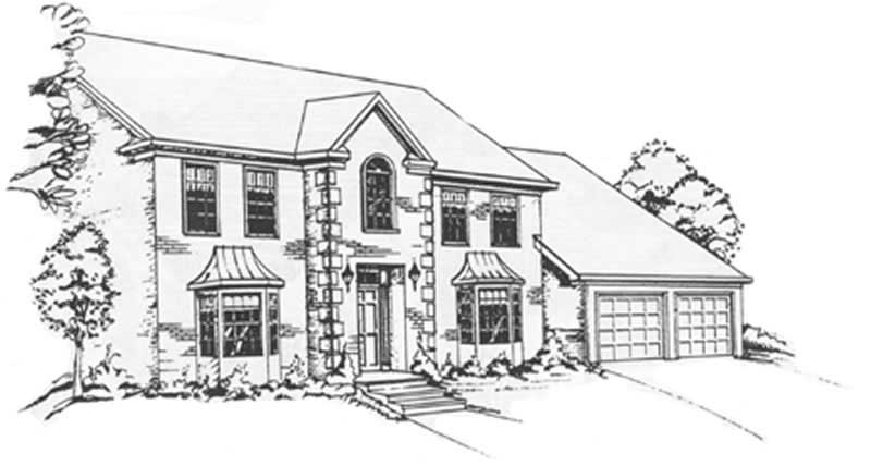 Colonial home (ThePlanCollection: Plan #124-1080)