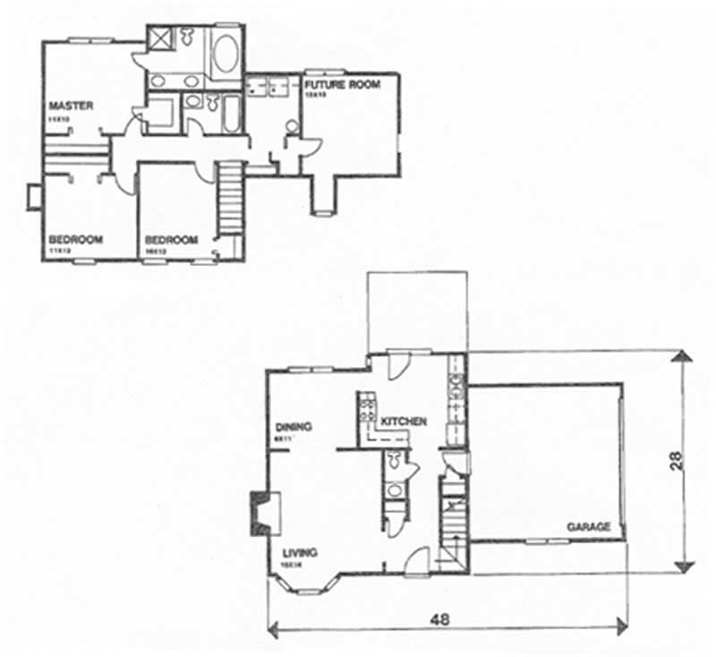 Floor Plan First Story of Colonial Plan #124-1081