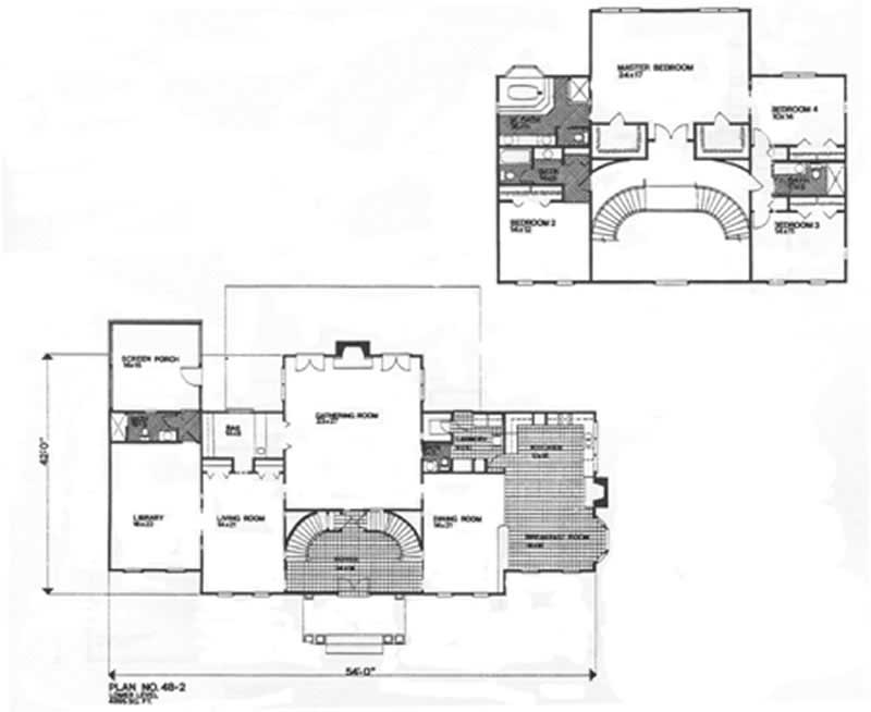 Floor Plan First Story of Colonial Plan #124-1083