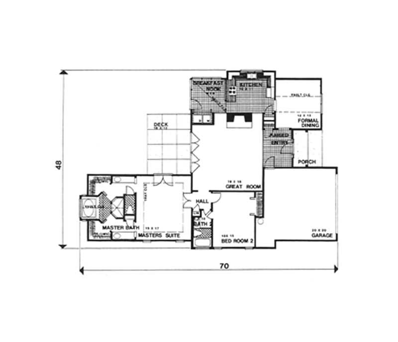 Floor Plan First Story of Coastal Plan #124-1091