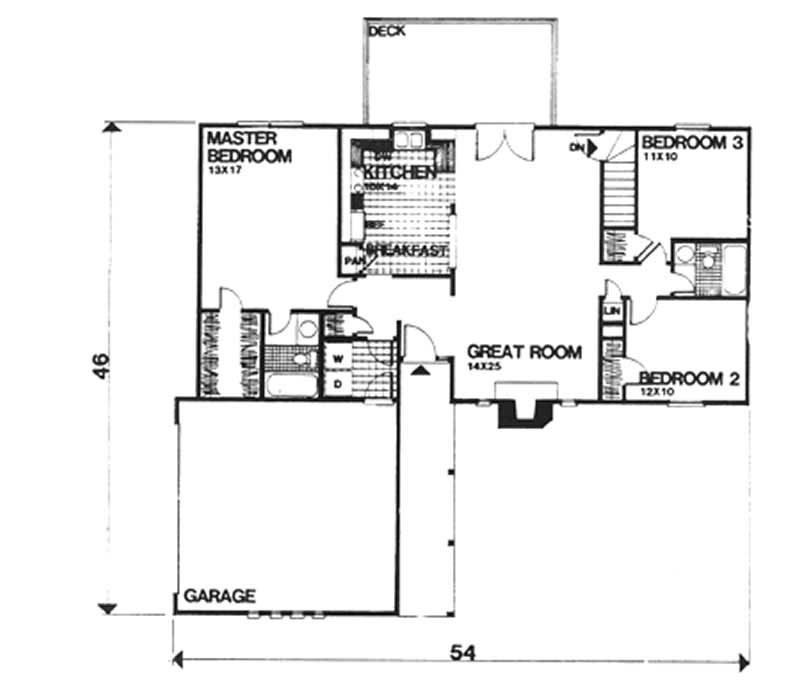 Floor Plan First Story of Contemporary Plan #124-1101