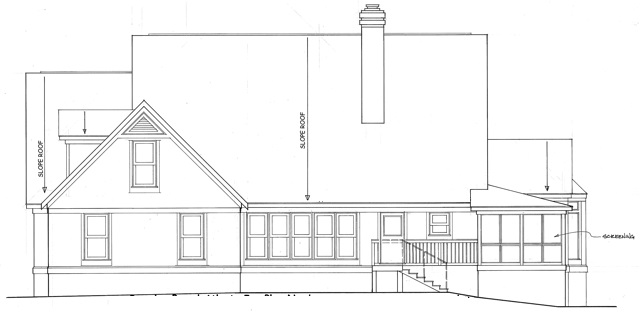Home Plan Rear Elevation of this 4-Bedroom,3100 Sq Ft Plan -124-1111