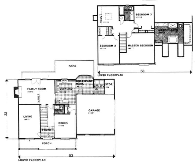 Floor Plan First Story of Country Plan #124-1120