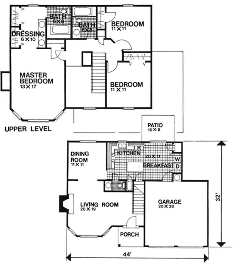 Floor Plan First Story of Country Plan #124-1121
