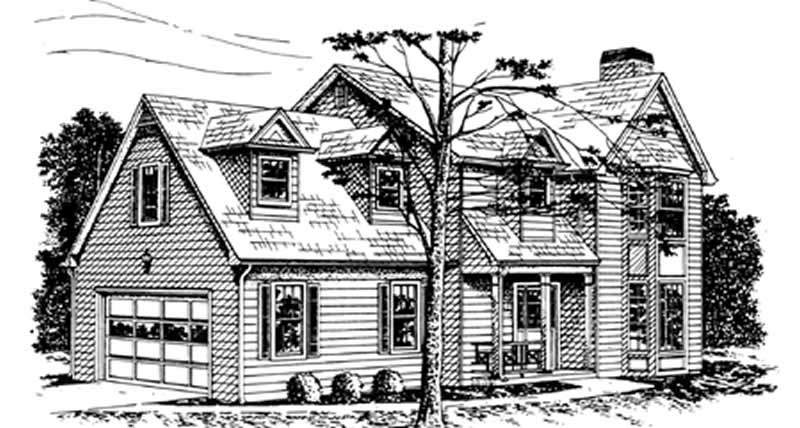 Colonial home (ThePlanCollection: Plan #124-1123)