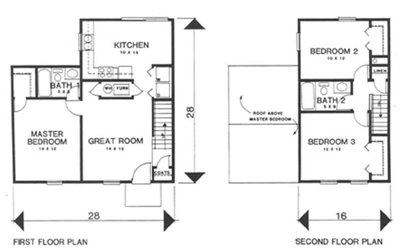 Floor Plan First Story of Country Plan #124-1130