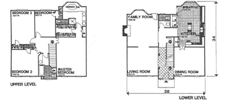 Floor Plan First Story of Colonial Plan #124-1131