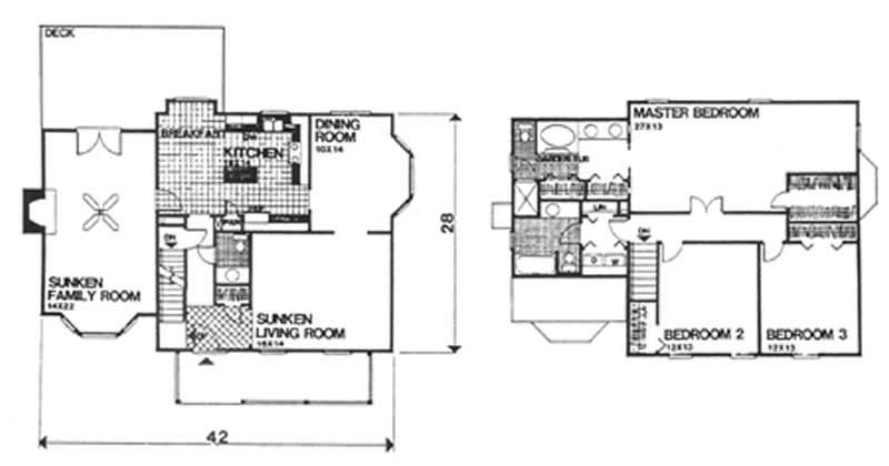 Floor Plan First Story of Colonial Plan #124-1132