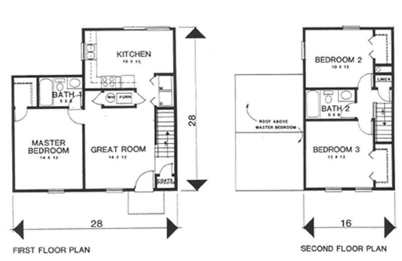 Floor Plan First Story of Country Plan #124-1142