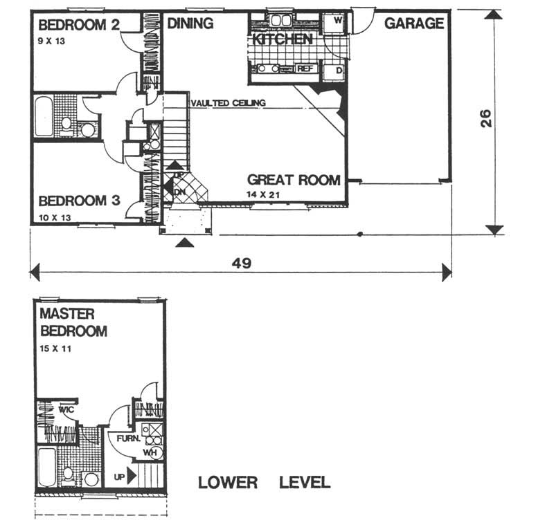 Floor Plan First Story of Country Plan #124-1144