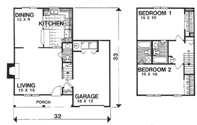 Floor Plan First Story of Country Plan #124-1146