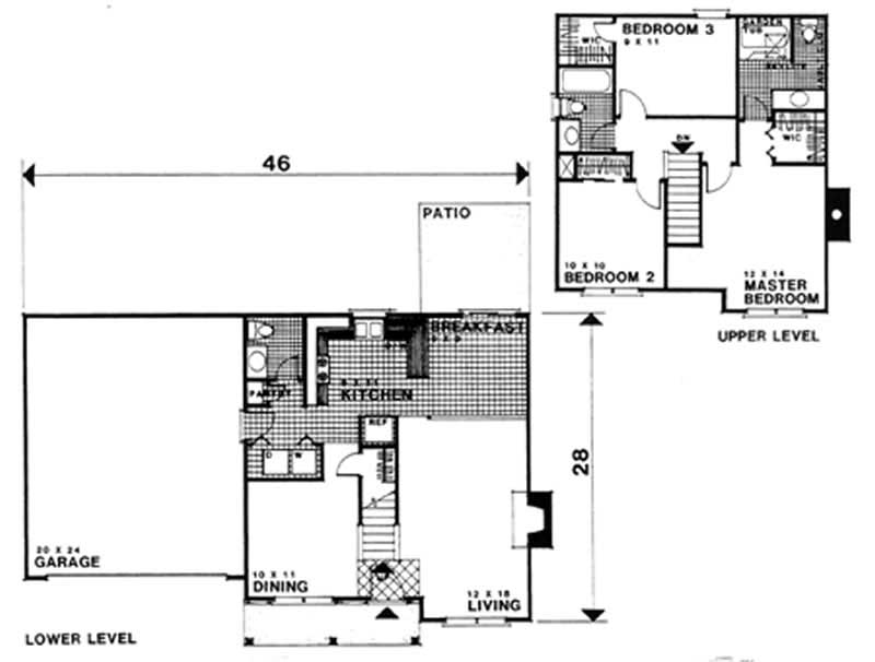Floor Plan First Story of Multi-Level Plan #124-1149