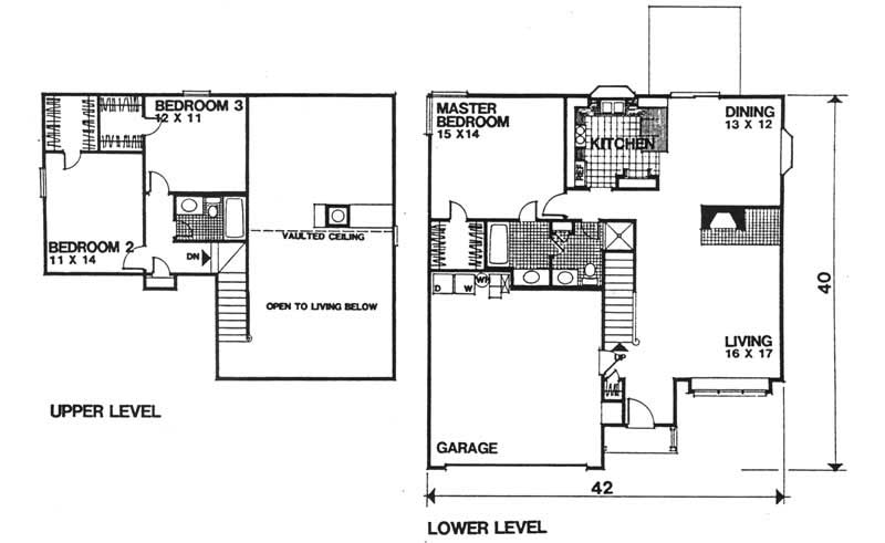 Floor Plan First Story of Ranch Plan #124-1150