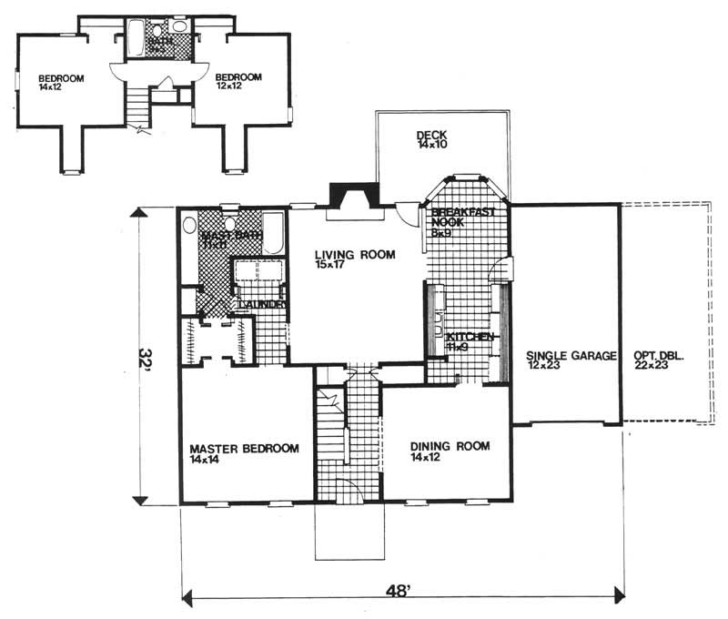 Floor Plan First Story of Country Plan #124-1154