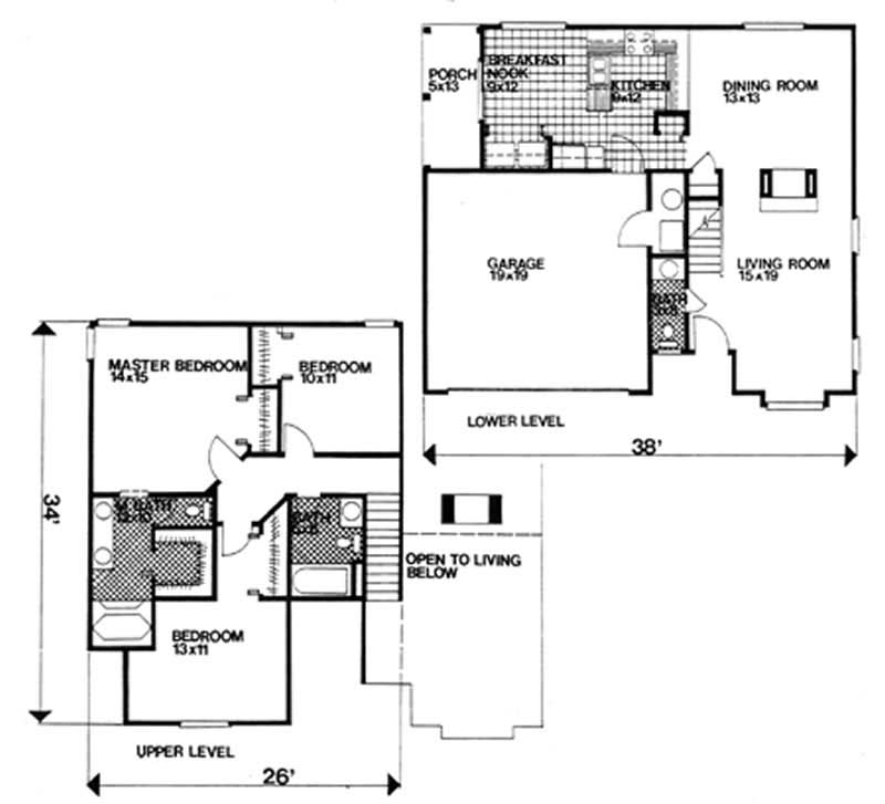 Floor Plan First Story of Ranch Plan #124-1156