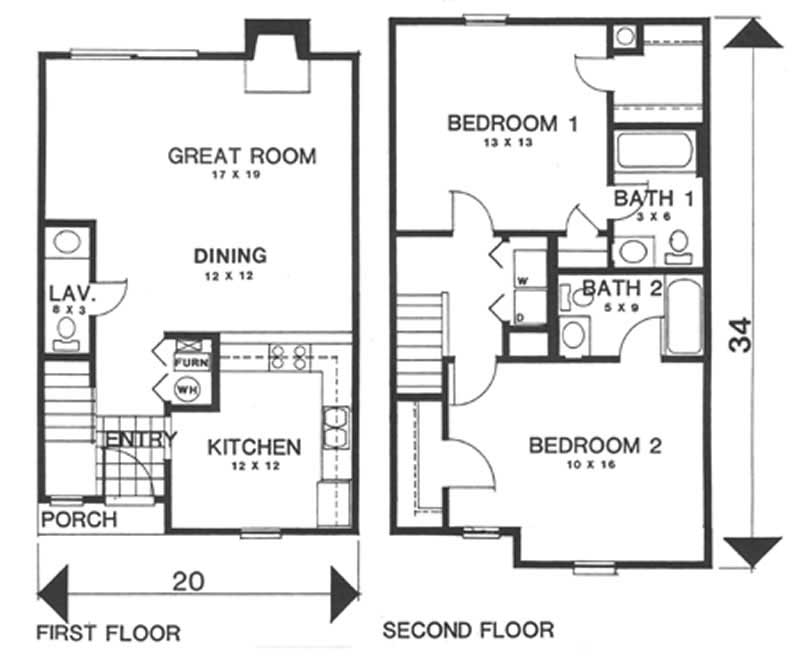 Floor Plan First Story of Condominiums Plan #124-1158