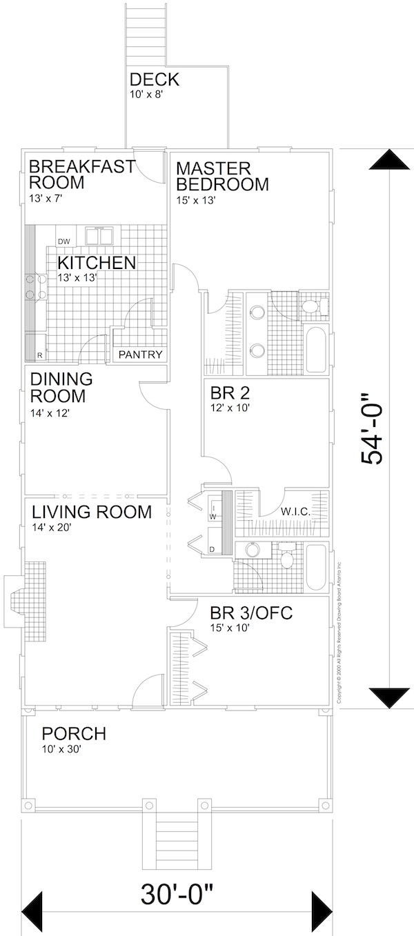 Floor Plan Basement of Small House Plans #124-1159