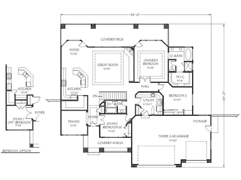 Floor Plan First Story of Contemporary Plan #125-1002
