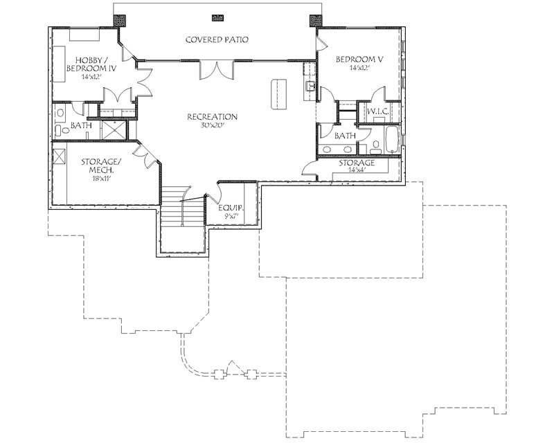 Floor Plan Basement of Mediterranean Plan #125-1004