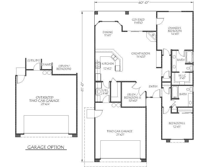Floor Plan First Story of Contemporary Plan #125-1022