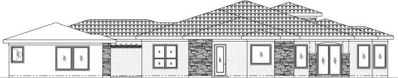 Home Plan Rear Elevation of this 4-Bedroom,3443 Sq Ft Plan -125-1025