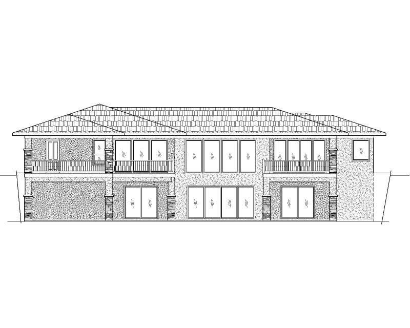 Home Plan Rear Elevation of this 5-Bedroom,3667 Sq Ft Plan -125-1033