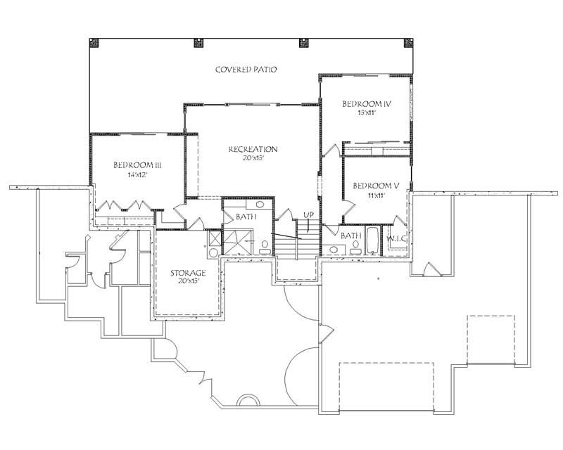 Floor Plan Basement of Contemporary Plan #125-1033