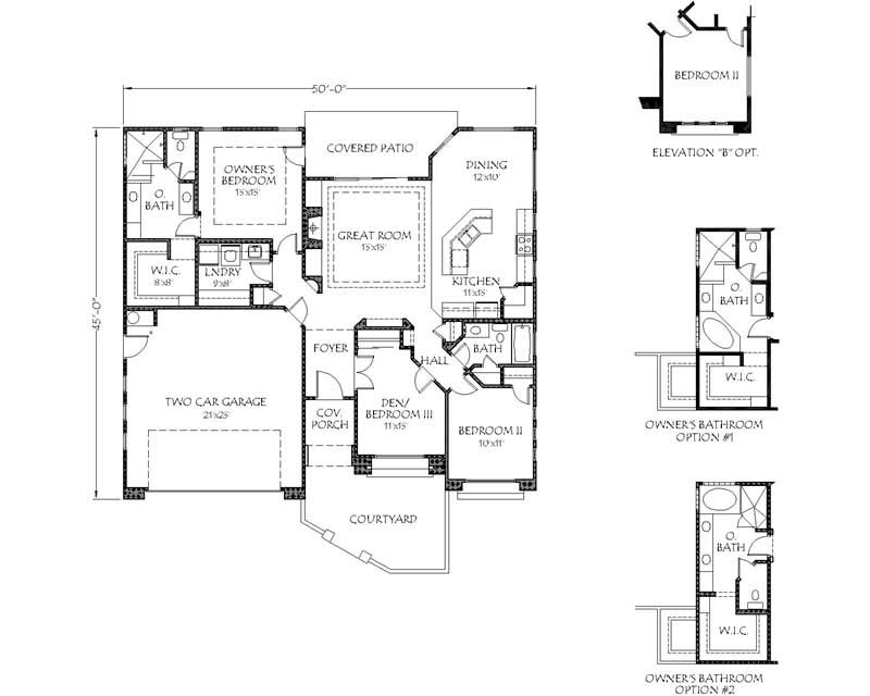 Floor Plan First Story of Contemporary Plan #125-1034