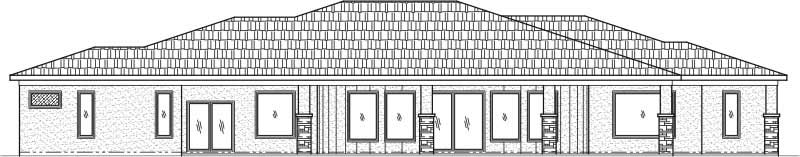 Home Plan Rear Elevation of this 5-Bedroom,3633 Sq Ft Plan -125-1035