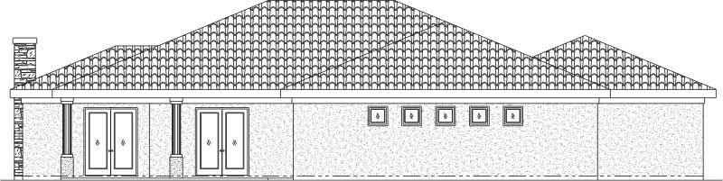 Home Plan Rear Elevation of this 2-Bedroom,2829 Sq Ft Plan -125-1036